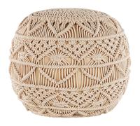 Pouffe Macramé KAYSERI Cotton Beige