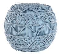 Beliani Pouffe Macramé Kayseri Cotton Blue