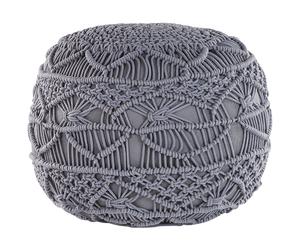 Pouffe Macramé KAYSERI Cotton Grey
