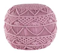 Pouffe Macramé KAYSERI Cotton Pink