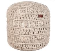 Beliani Pouffe Macram? THAKOT Cotton Beige