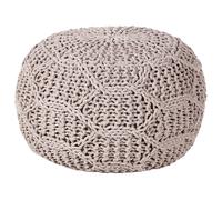 Beliani Pouffe Macram? TRIMAN Cotton Taupe