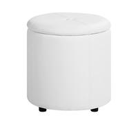 Storage Pouffe MARYLAND Faux Leather White