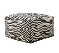 Beliani Cotton Pouffe Black And White MUKki, Black