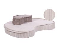 Beliani Pouffe NILI Velvet Light Beige, Cream