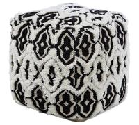 Beliani Pouffe ORAI Wool Black/ White, Black