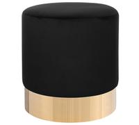 Beliani Velvet Pouffe Black Sophia, Black