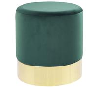 Beliani Velvet Pouffe Dark Green Sophia, Green
