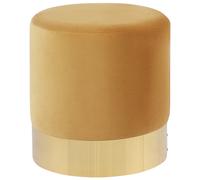 Beliani Velvet Pouffe Yellow Sophia, Yellow