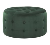 Beliani Velvet Pouffe Footstool Dark Green Tampa, Green