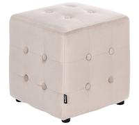 Beliani Pouffe WISCONSIN Velvet Light Beige, Cream