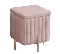 Pouffes and Footstools, Fabric low Stool, Concise Sofa Stool, Space Saving Shoe Changing Stool, 8 Colors (Color : Royal bluem, size : 45x45x42cm) (Color : Pink, size : 45