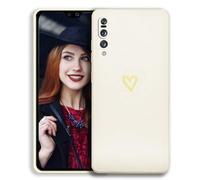 POUHYE Silicone Phone Case for Huawei P20 Pro Cover, Slim Soft TPU Shockproof Anti-Scratch Bumper Case, Love Heart Protective Phone Case Full Camera Lens Protection White