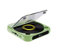 Poukeou Portable CD Player Bluetooth Speaker, LED Screen, Stereo Player, Wall Mountable CD Music Player with FM Radio -Green