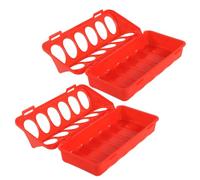 POULRY FEEDER TROUGH - 6 Slot - Bird Feeding Bowl for Chicks Quail Chicken, 2 Pieces Parrot Couple Pigeon Diet Dispenser, No Waste Units, Pet Food Supply Holder with LAN
