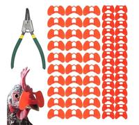 Poultry Blinders Kit - 60 Pack Chicken Glasses Medium Large Sizes, Anti Fighting Goggles For Rooster Pheasant, Pet Spectacles With Installing Pliers | Farm Tool For Pecking Prevention Chicken Coop Ma