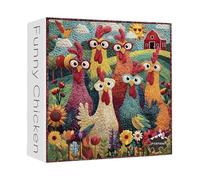 Poultry Brainteaser - Vibrant Bird Blossom Enigma, Rural Spirit Activity, Natural Paper Tile Game, Farm Life Artistic Entertainment, Large Format Mental Challenge for Casual Evening Socializing