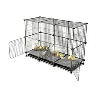 Poultry Cage With Tray And Feeding Accessories Chicken Coops With Roof Panels Spacious Metal Small Animal Enclosure For Ducks Chicks Quail Quails Rabbits, Easy Clean(107x37x77cm)