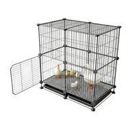 Poultry Cage With Tray And Feeding Accessories Chicken Coops With Roof Panels Spacious Metal Small Animal Enclosure For Ducks Chicks Quail Quails Rabbits, Easy Clean(72x37x77cm)