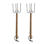 Poultry Chicken Fork, Stainless Steel Turkey Lifters, Poultry Lifters, Meat Claws For BBQ & Thanksgiving, Heat-Resistant With Wooden Handle, Roaster Poultry Forks, Roasting Forks, Set of 2, 10.5 Inch