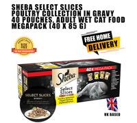 (Poultry Collection in Gravy (40x85g)) Sheba Select Slices Wet Cat Food for Adult Cats