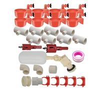 Poultry Drinker Cup Set of 8 Floating Device Half Inch PVC Pipe Water Supply Automatic Fill Chicken Cup Barn Poultry Water Cup Barn Water Cup