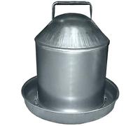 Poultry Drinker Traditional Drinker, 4.5L Capacity, Galvanised Steel with Handle for Hens, Ducks, Geese - One Gallon Chicken Drinker