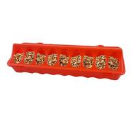 Poultry Feeder - Chicken Feeder | Top Top Small Bird Dispenser | 12 Hole Chicken Drink for Pigeons, Parrots, Quails, Tray Dish with Feeding Slots