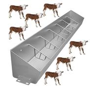 Poultry Feeder Heavy Duty Stainless Steel Livestock Trough for Cattle, Goats, Pigs, Sheep, Horses - 7-Compartment Design for Swine Farms and Stables