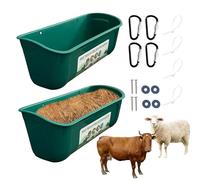 Poultry Feeder Trough - 2 Pieces Duck Waterer Trough Goat Feeder without Waste - Livestock Feeder Container with C Duck Feeder for Backyard Duck Food for Bat Lips, Livestock Feeder Trough for Dogs