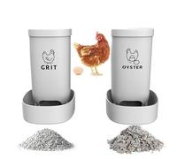 Poultry Feeder with Oyster Shell Dispenser, 2-Piece Anti-Trample Chick Feeder, for Indoor/Outdoor Use