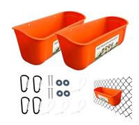 Poultry Feeding Container - 29.8x12.5x12 Cm Clip On Feeder, Fence Mounted Water Dispenser, Heavy Duty Livestock Supply Bin, Anti Spill Outdoor Ranch Nutrition Holder | Chicken Goat Uses