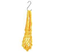 Poultry Feeding Net Bag Chicken Vegetable String Bag Heavy Duty Hanging Feeder Toy Tool with Stainless Steel Hook for Chicken Coop Poultry Supplies Yellow or Black (Yellow)