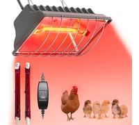 Poultry Heat Lamp 250W - Adjustable Infrared Brooder for Chicks & Puppies, Waterproof Heating Lamp with High/Low Switch, Safe for Ducklings, Reptiles, Small Pets, Outdoor Chicken Coop Warmer