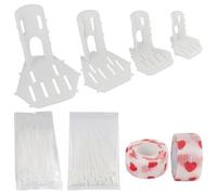 Poultry Leg Support Kit, 4 Sizes Chicken Leg Brace for Broken Foot Holder, Duck Foot Splint, PETG Breathable Splints, Recovery Gear for Goose and Birds