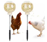 Poultry Peck To-ys, Plastic Chicken Slow Feeder, Chicken Hidden Treat Dispenser with Metal Spring, Fun Interactive Slow Feed Release Toy for Hens Ducks Large Birds Goose (2pcs) (2pcs)