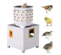 Poultry Plucker Machine, 210W Stainless Steel for Quick Feather Removal in 30 Seconds, Ideal for Quails and Small Birds, Easy to Use and Efficient