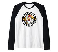 Poultry Propaganda Funny Anti Cow Pro Chicken Vegan Not Raglan Baseball Tee