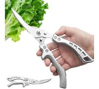 Poultry Scissors - Cooking Scissors | Heavy Stainless Steel Kitchen Scissors - Meat Scissors for Chicken Bone Fish Multi-Purpose Scissors Rustproof Dishwasher Safe Secure Hold Kitchen Gadget Black