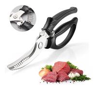 Poultry Scissors, Sharp Stainless Steel Poultry Shears for Meat with Handle Lock, Non-Slip Plastic Handle and Spring, Suitable for Cutting Chicken Bone, Fish, Vegetables and BBQ