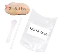 Poultry Shrink Wrap Bags,30Pack Clear Poultry Heat Shrink Bags BPA Free 10x16Inches Freezer Safe with 30 Zip Ties,a Silicone Straw for Chickens,Rabbits