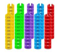 Poultry Tags 100Pcs Chicken Foot Rings Label Clasp Plastic Adjustable Poultry Leg Snap Ratchet Clip Digital Duck Pigeon Goose Farm Feed Tool for Farm