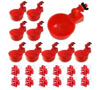 Poultry Water Dispenser - Solid Farm Accessory, Red Waterproof Simple Installation on Tank with Reliable Fitting | Practical Drinking Bowl for Chickens, Chicks, Ducks, Rabbits