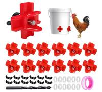 Poultry Waterer,Chicken Automatic Waterer | Large Horizontal Feeder Nipple with Drill Bits Watering System for Outdoor & Farming