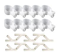 Poultry Watering Cups - Automatic Animal Feeder Bowls, 10-Piece Self-Filling Chicken Waterers, Inside Cage Gravitys Cups, Leakproof Drinker System for Chicks Ducklings Goslings Household Range Farming
