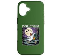 Poultrygeist Rooster Ghost Spooky Night Full Moon Running Case for iPhone 16