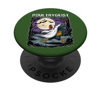 Poultrygeist Rooster Ghost Spooky Night Full Moon Running PopSockets Adhesive PopGrip