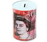 POUND NOTES £ Design Money Coin Box Tin Savings Printed BANKNOTE Kids GIFT Cash Small Medium Large Piggy Bank Adults Charity Change £5, £10, £20, £50 Multicolour UK FREE P&P (£50 , LARGE (15cm x 22cm)