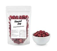 Pound Veg Dried Sliced Cranberries 500g - Premium Quality Sweetened Fruit Slices - Delicious Sweet and Tangy Bulk Dried Fruit for Baking Muffins Cakes and Salads - Ready to Eat