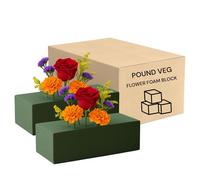 Pound Veg Flower Foam Block - Green, Florists Foam Bricks for Artificial Flower Arrangements, Wedding, DIY Floral Projects | Floral Arranging Supplies (20 pcs)